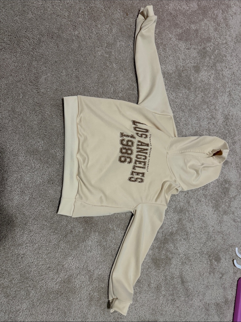 SHEIN Cream Los Angeles 1986 Hoodie Sweatshirt